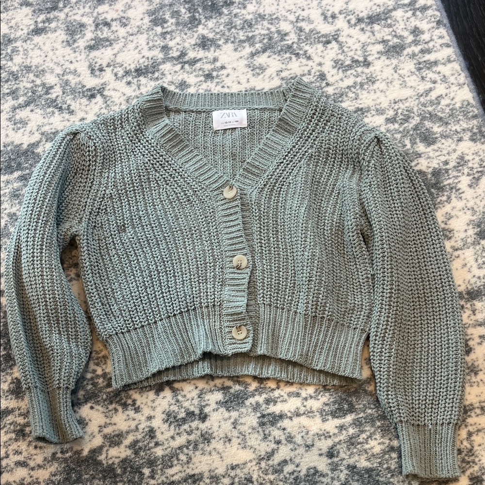 Zara Women's Textured Gray Cardigan